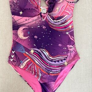 Agua Bendita Purple and Pink One Piece Swimsuit
